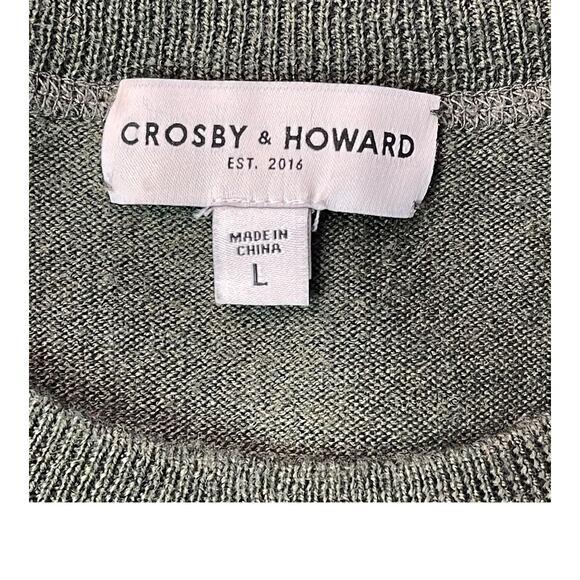 Crosby & Howard Men’s Large Olive Green Merino Wool Pullover Sweater Ultra Soft - Picture 4 of 11